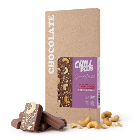 Delta 8 THC Milk Chocolate & Cashews Bar - 600mg - Chill Plus - Thumbnail 2