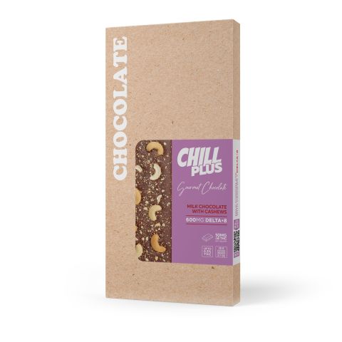 Delta 8 THC Milk Chocolate & Cashews Bar - 600mg - Chill Plus - Thumbnail 3