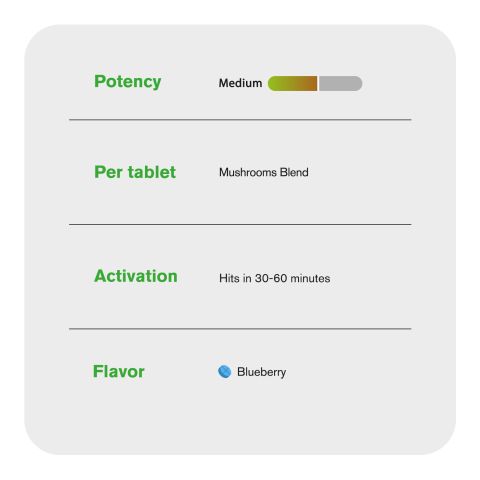 Magic Mushroom Tablets - 1,200mg - Blueberry - 1ct - Thumbnail 6