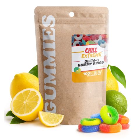 Delta 8 Gummies - 100mg - Assorted Sour Mix Rings - Chill Extreme - Thumbnail 3