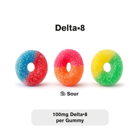 Delta 8 Gummies - 100mg - Assorted Sour Mix Rings - Chill Extreme - Thumbnail 6