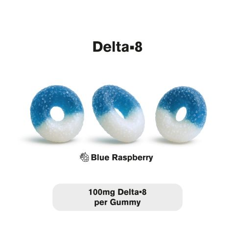 Delta 8 Gummies - 100mg - Sour Blue Raspberry Rings - Chill Extreme - Thumbnail 6