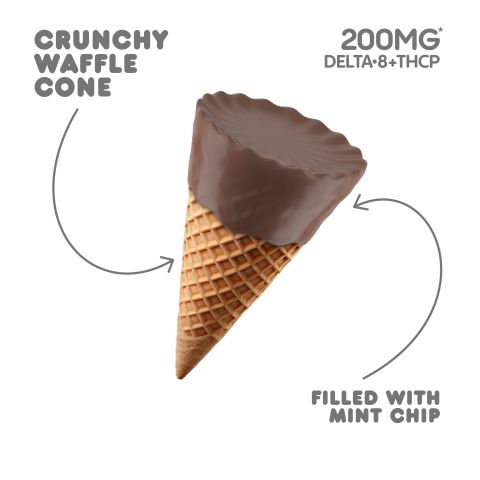 D8 & THCP Waffle Cones - 200mg - Mint Chip - Chill Plus - Thumbnail 3
