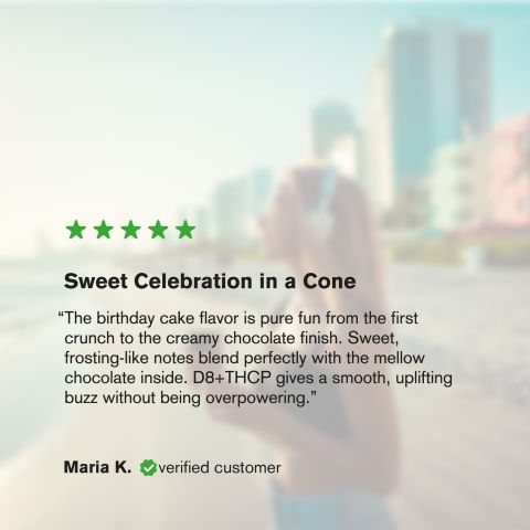 D8 & THCP Waffle Cones - 200mg - Birthday Cake - Chill Plus - Thumbnail 6