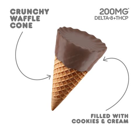 D8 & THCP Waffle Cones - 200mg - Cookies & Cream - Chill Plus - Thumbnail 3
