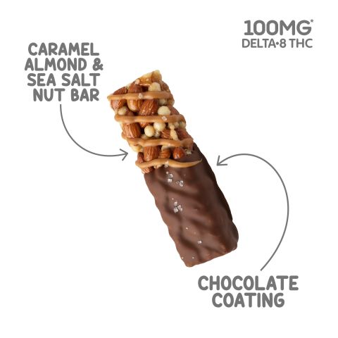 Delta 8 Caramel Almond & Sea Salt Nut Bar - 100mg - Chill Plus - Thumbnail 4