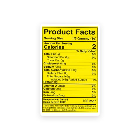 D8 & THCP Gummies - 500mg - Fruity Mix - Chill Extreme - Thumbnail 11