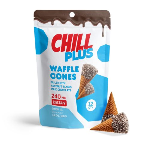 Delta 9 Waffle Cones - 20mg - Coconut Flakes + Milk Chocolate - Chill Plus - Thumbnail 2