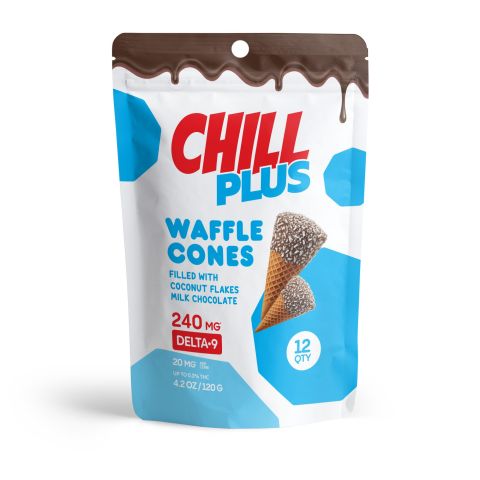Delta 9 Waffle Cones - 20mg - Coconut Flakes + Milk Chocolate - Chill Plus - Thumbnail 3