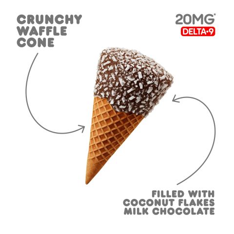Delta 9 Waffle Cones - 20mg - Coconut Flakes + Milk Chocolate - Chill Plus - Thumbnail 4