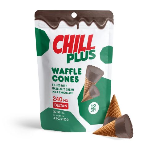 Chill Plus - Delta 9 Waffle Cones - Hazelnut Cream Milk Chocolate - 240MG - Thumbnail 2