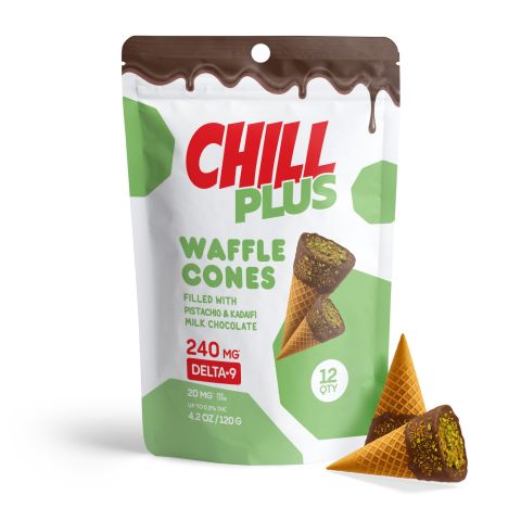 Chill Plus - Delta 9 Waffle Cones - Pistachio&Kadaifi Milk Chocolate - 240MG - Thumbnail 2