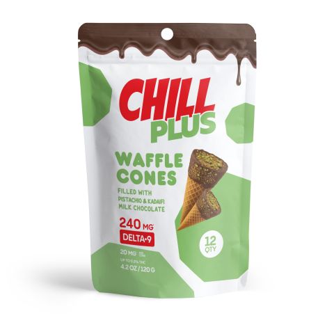 Chill Plus - Delta 9 Waffle Cones - Pistachio&Kadaifi Milk Chocolate - 240MG - Thumbnail 3