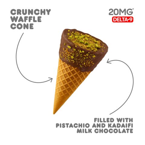 Delta 9 Waffle Cones - 20mg - Pistachio & Kadaifi + Milk Chocolate - Chill Plus - Thumbnail 4