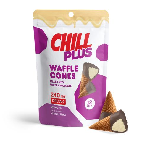 Delta 9 Waffle Cones - 20mg - White Chocolate - Chill Plus - Thumbnail 2