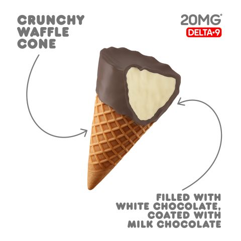 Delta 9 Waffle Cones - 20mg - White Chocolate - Chill Plus - Thumbnail 4