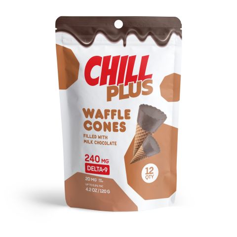 Delta 9 Waffle Cones - 20mg - Milk Chocolate - Chill Plus - Thumbnail 3