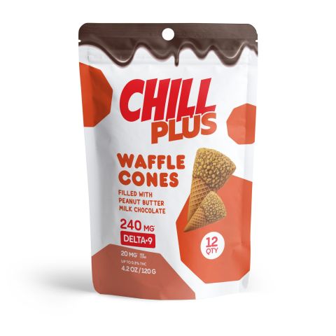 Delta 9 Waffle Cones - 20mg - Peanut Butter + Milk Chocolate - Chill Plus - Thumbnail 3