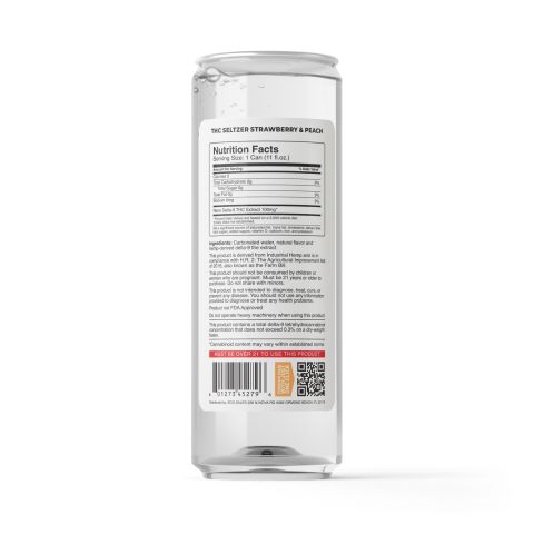 D9 Nano Strawberry & Peach THC Seltzer - 100mg - Fresh - Thumbnail 7