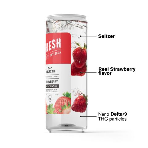 D9 Nano Strawberry THC Seltzer - 100mg - Fresh - Thumbnail 3