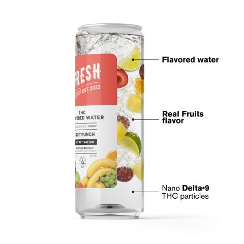 D9 Nano Fruit Punch THC Water - 100mg - Fresh - Thumbnail 3