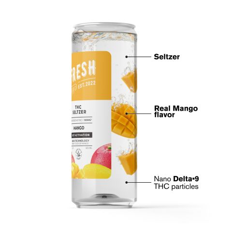 Delta 9 Nano Mango THC Seltzer - 100mg - Fresh - Thumbnail 3