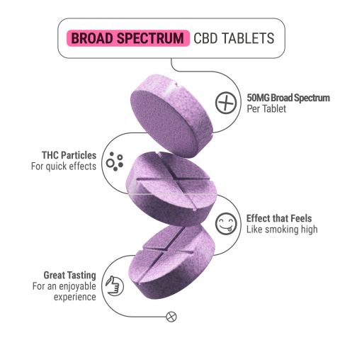 Broad Spectrum CBD Tablets - 50mg - Grape - Chill Plus - 1ct - Thumbnail 5