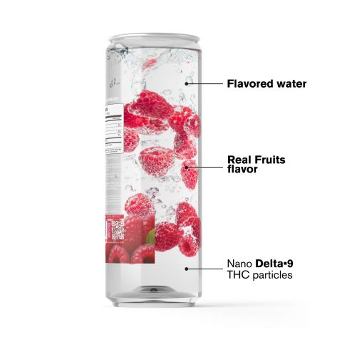D9 Nano Raspberry THC Seltzer - 100mg - Fresh - Thumbnail 3