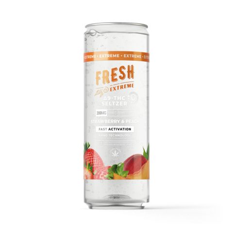 D9 Nano Strawberry & Peach THC Seltzer - 200mg - Fresh - Thumbnail 1