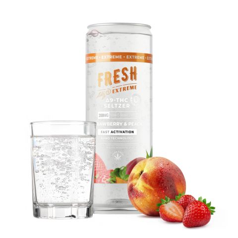 D9 Nano Strawberry & Peach THC Seltzer - 200mg - Fresh - Thumbnail 2
