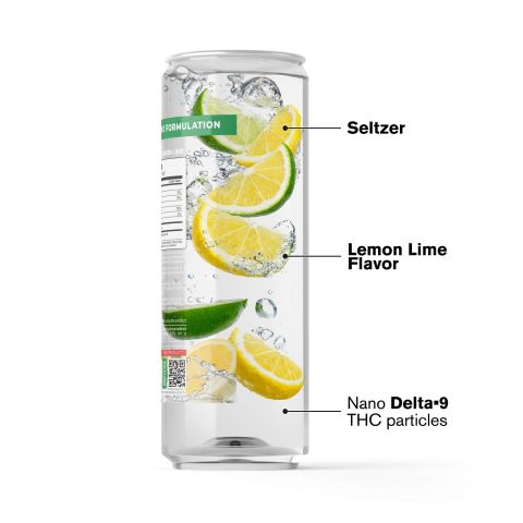 D9 Nano Lemon Lime THC Seltzer - 100mg - Fresh - Thumbnail 3