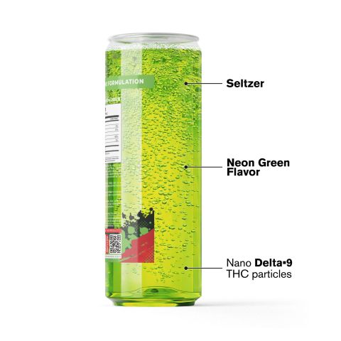 D9 Nano Neon Green THC Seltzer - 100mg - Fresh - Thumbnail 3