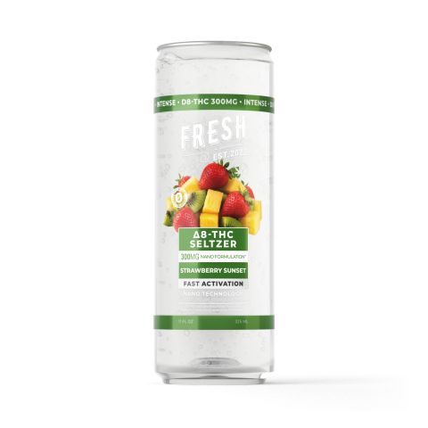 D8 Nano Strawberry Sunset THC Seltzer - 300mg - Fresh - Thumbnail 1