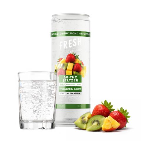 D8 Nano Strawberry Sunset THC Seltzer - 300mg - Fresh - Thumbnail 2