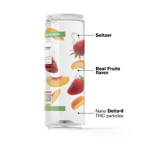 D8 Nano Strawberry Sunset THC Seltzer - 300mg - Fresh - Thumbnail 3