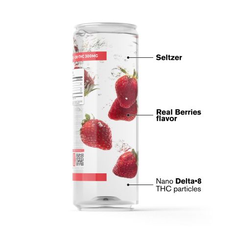 D8 & D9 Nano Strawberry THC Seltzer - 300mg - Fresh - Thumbnail 3