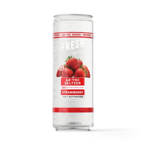 D8 Nano Strawberry THC Seltzer - 300mg - Fresh - Thumbnail 1