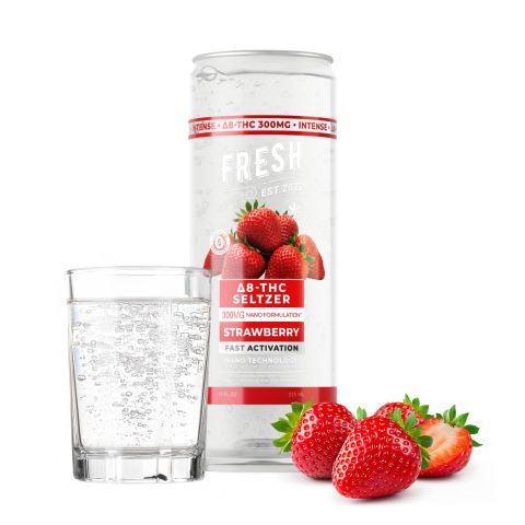 D8 Nano Strawberry THC Seltzer - 300mg - Fresh - Thumbnail 2