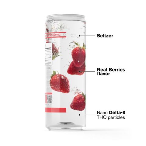 D8 Nano Strawberry THC Seltzer - 300mg - Fresh - Thumbnail 3