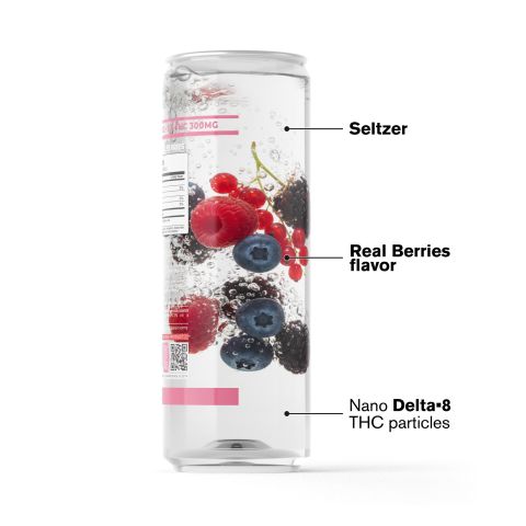 D8 Nano Berries THC Seltzer - 300mg - Fresh - Thumbnail 3