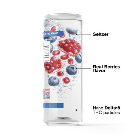 D8 Nano Blueberry & Pomegranate THC Seltzer - 300mg - Fresh - Thumbnail 3