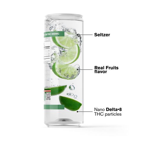 D8 Nano Lime THC Seltzer - 300mg - Fresh - Thumbnail 3