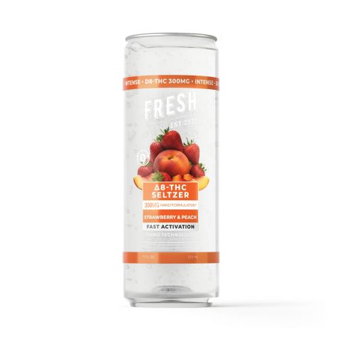 D8 Nano Strawberry & Peach THC Seltzer - 300mg - Fresh - Thumbnail 1