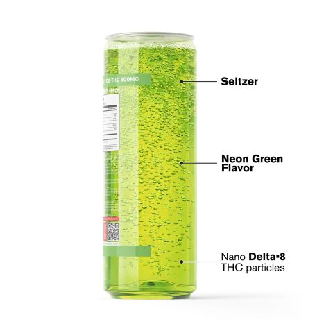 D8 & D9 Nano Neon Green THC Seltzer - 300mg - Fresh - Thumbnail 3