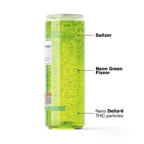 D8 Nano Neon Green THC Seltzer - 300mg - Fresh - Thumbnail 3