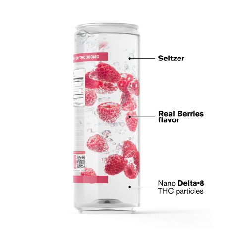 D8 & D9 Nano Raspberry THC Seltzer - 300mg - Fresh - Thumbnail 3