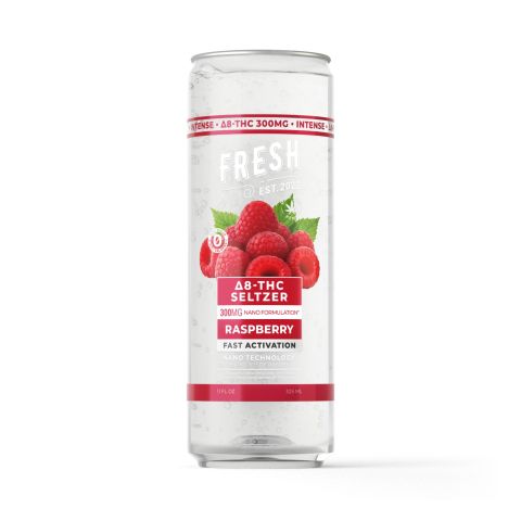 D8 Nano Raspberry THC Seltzer - 300mg - Fresh - Thumbnail 1