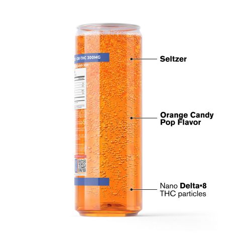 D8 & D9 Nano Orange Candy Pop THC Seltzer - 300mg - Fresh - Thumbnail 3