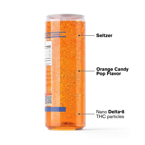D8 Nano Orange Candy Pop THC Seltzer - 300mg - Fresh - Thumbnail 3