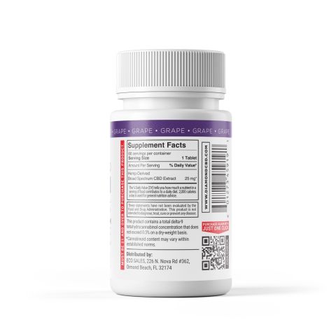 Broad Spectrum CBD Tablets - 1,500mg - Grape - Diamond CBD - 60ct - Thumbnail 10
